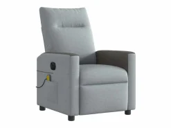 Sillón de relax | Sillón reclinable de masaje eléctrico tela claro SHL3741^ Best