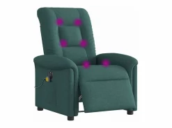 Sillón de relax | Sillón reclinable de masaje eléctrico tela verde oscuro SHL8429^ Best