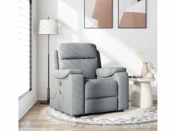 Sillón de relax | Sillón reclinable de masaje de tela claro SHL6895 Gris