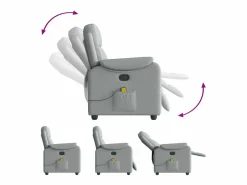 Sillón de relax | Sillón reclinable de masaje de tela claro SHL6895 Gris