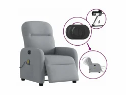 Sillón De Masaje|Sillón de relax | Sillón reclinable de masaje eléctrico tela claro SHL3933