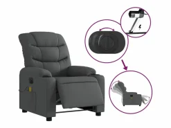 Sillón De Masaje|Sillón de relax | Sillón reclinable de masaje eléctrico tela gris oscuro SHL5950