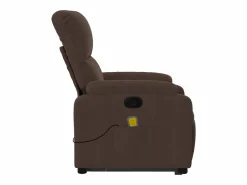 Sillón de relax | Sillón reclinable de masaje elevable tela de microfibra marrón SHL5787 Marru00f3n Outlet