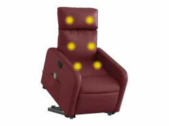 Sillón de relax | Sillón reclinable de masaje de pie cuero artificial tinto SHL8169 Rojo Discount