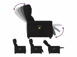 Sillón de relax | Sillón reclinable de masaje eléctrico tela SHL6820 Negro Best