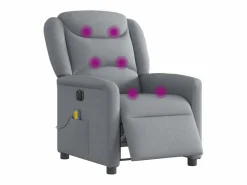Sillón de relax | Sillón reclinable de masaje eléctrico tela claro SHL8638 Gris Discount