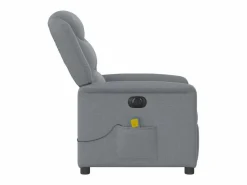 Sillón de relax | Sillón reclinable de masaje eléctrico tela claro SHL8638 Gris Discount