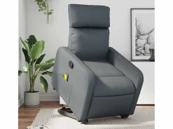 Sillón de relax | Sillón reclinable de masaje de pie cuero artificial SHL6225 Gris Hot