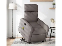 Sillón De Masaje|Sillón de relax | Sillón reclinable de masaje elevable tela gris taupé SHL4808