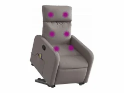 Sillón De Masaje|Sillón de relax | Sillón reclinable de masaje elevable tela gris taupé SHL4808