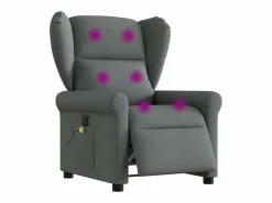 Sillón De Masaje|Sillón de relax | Sillón reclinable de masaje eléctrico tela gris oscuro SHL3450