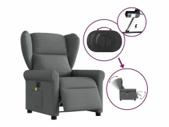 Sillón De Masaje|Sillón de relax | Sillón reclinable de masaje eléctrico tela gris oscuro SHL3450