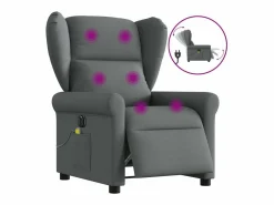 Sillón De Masaje|Sillón de relax | Sillón reclinable de masaje eléctrico tela gris oscuro SHL3450