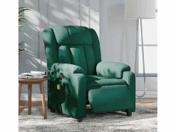 Sillón de relax | Sillón reclinable de masaje eléctrico tela verde oscuro SHL9320^ Hot