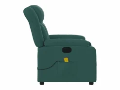 Sillón de relax | Sillón reclinable de masaje eléctrico tela verde oscuro SHL9320^ Hot
