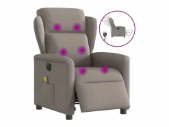 Sillón De Masaje|Sillón de relax | Sillón reclinable de masaje eléctrico tela gris taupe SHL3535