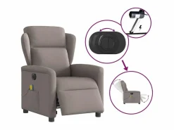 Sillón De Masaje|Sillón de relax | Sillón reclinable de masaje eléctrico tela gris taupe SHL3535