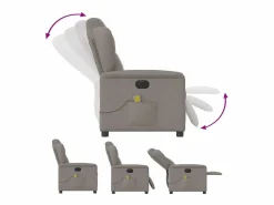 Sillón De Masaje|Sillón de relax | Sillón reclinable de masaje eléctrico tela gris taupe SHL3535