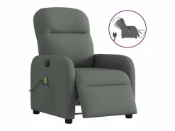 Sillón de relax | Sillón reclinable de masaje eléctrico tela gris oscuro SHL2308^