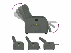 Sillón de relax | Sillón reclinable de masaje eléctrico tela gris oscuro SHL2308^