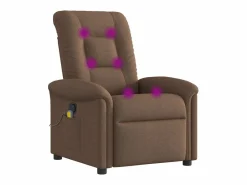 Sillón de relax | Sillón reclinable con masaje de tela marrón SHL7188^ Outlet