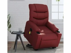 Sillón De Masaje|Sillón de relax | Sillón reclinable de masaje de pie cuero artificial tinto SHL4155