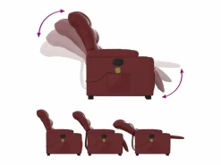 Sillón De Masaje|Sillón de relax | Sillón reclinable de masaje de pie cuero artificial tinto SHL4155