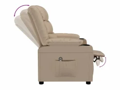 Sillón Relax|Sillón de relax | Sillón reclinable eléctrico de cuero sintético color capuchino SHL5594