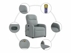 Sillón De Masaje|Sillón de relax | Sillón reclinable de masaje de tela claro SHL2629