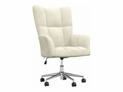 vidaxl Sillón de relax de terciopelo color blanco Crema