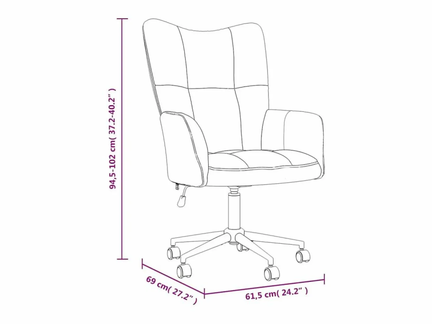 vidaxl Silla De Escritorio|Sillón de relax de terciopelo oscuro