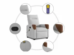 Sillón de salón | Silla | Sillón de masaje reclinable de pie de tela nube SHL4370^ New