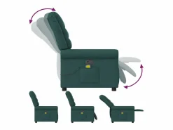 Sillón de salón | Silla | Sillón de masaje reclinable de tela verde oscuro SHL5405^ New