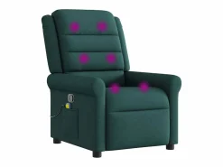 Sillón de salón | Silla | Sillón de masaje reclinable de tela verde oscuro SHL5405^ New