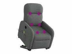 Sillón de salón | Silla | Sillón de masaje eléctrico reclinable elevable tela gris oscuro SHL8828 Gris antracita Hot