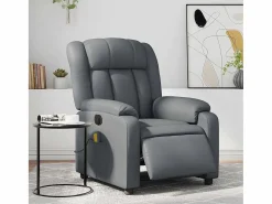 Sillón de salón | Silla | Sillón de masaje reclinable eléctrico cuero sintético SHL7935 Gris New