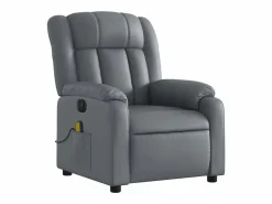 Sillón de salón | Silla | Sillón de masaje reclinable eléctrico cuero sintético SHL7935 Gris New
