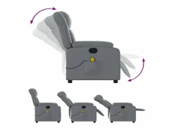 Sillón de salón | Silla | Sillón de masaje reclinable eléctrico cuero sintético SHL7935 Gris New