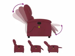 Sillón De Masaje|Sillón de salón | Silla | Sillón de masaje reclinable de tela color vino tinto SHL7235