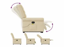 Sillón de salón | Silla | Sillón de masaje eléctrico reclinable elevable tela SHL5886 Crema Discount