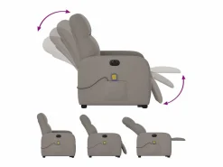Sillón de salón | Silla | Sillón de masaje eléctrico reclinable elevable tela taupé SHL7158 Topo Sale