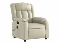 Sillón de salón | Silla | Sillón de masaje reclinable eléctrico cuero sintético SHL5673 Crema New