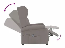 Sillón de salón | Silla | Sillón orejero reclinable eléctrico tela taupe SHL5102 Topo Discount
