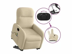 Sillón de salón | Silla | Sillón de masaje eléctrico reclinable elevable tela SHL6500^ Best