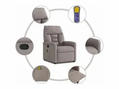 Sillón de salón | Silla | Sillón de masaje reclinable de tela gris taupé SHL9515^ Discount