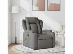 Sillón de salón | Silla | Sillón de masaje reclinable de tela gris oscuro SHL3764^ New