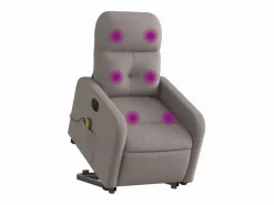Sillón de salón | Silla | Sillón de masaje eléctrico reclinable elevable tela taupé SHL5914^ Best
