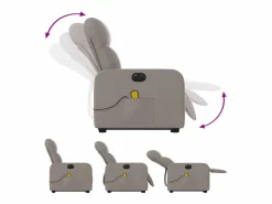 Sillón de salón | Silla | Sillón de masaje eléctrico reclinable elevable tela taupé SHL5914^ Best
