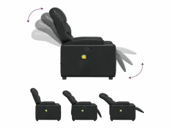 Sillón de salón | Silla | Sillón de masaje reclinable cuero sintético SHL3434 Negro Hot