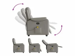 Sillón De Masaje|Sillón de salón | Silla | Sillón de masaje reclinable de tela gris taupé SHL3515